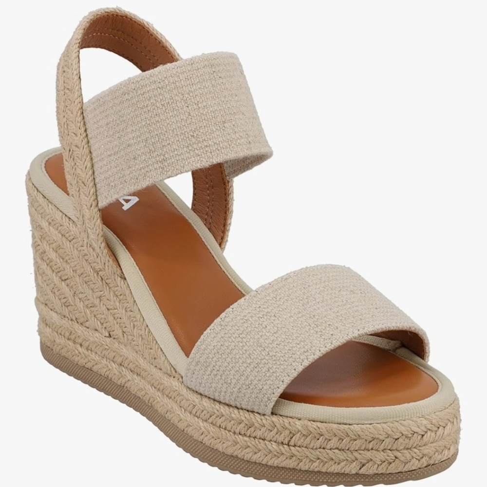 Stylish Mia Beige Wedge Sandals